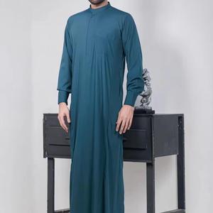 Jubba Jubba สำหรับผู้ชาย Jubba สีพื้นเสื้อผ้าอาหรับอิสลามสวมใส่สบายๆขายส่ง - Product Image 1