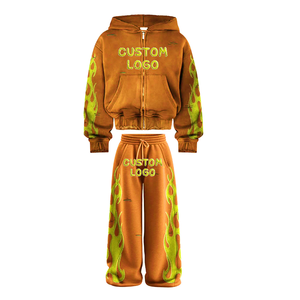 Achetez un ensemble de survêtement de sport personnalisé de haute qualité, pantalon de jogging en molleton pour homme, ensemble de 2 pièces, sweat-shirt décontracté, pantalon de survêtement - Product Image 4