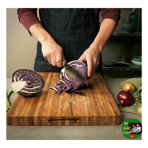 Planche de teck haut de gamme, planche à découper en bois de teck fait à la main pour la cuisine, finition à grain durable et belle du Vietnam - Product Image 4