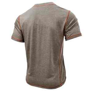 2025 Summer Hot Sale Quick Dry Short Sleeves Tshirt Wholesale Solid Color <b>Henley</b> <b>Men's</b> TShirt - Product Image 3