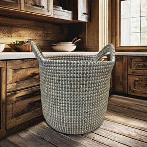 ตะกร้าสานทรงกลมจากหญ้าทะเล ขนาด S หรูหรา เป็นมิตรกับสิ่งแวดล้อม - Product Image 6