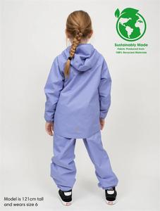 Chaqueta de lluvia de PU para niños, impermeable, de poliuretano, a prueba de viento, con cuello levantado y cierre de cremallera - Product Image 5