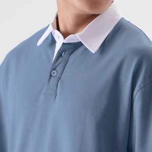Camiseta Polo para Hombre, Estilo Casual, Oversize, Mezcla de Algodón, Manga Corta, Tejido Transpirable, Venta al Por Mayor, OEM, ODM, Personalizable - Product Image 2