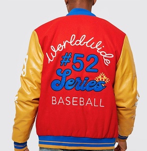 Veste universitaire personnalisée de haute qualité en chenille brodée de manches en cuir pour hommes pour l'hiver Style Letterman de baseball - Product Image 5