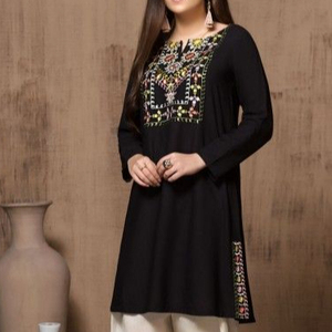 2023 belle indienne et pakistanaise Resham broderie Kurta dentelle bouton décorations parfait taille naturelle fête/robe de mariée - Product Image 1