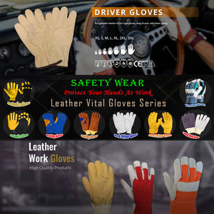 Bán buôn da bò da & cotton công nghiệp làm việc an toàn găng tay chia thiết kế với an toàn Cuff & mở rộng Hàn Găng Tay Cọ - Product Image 6