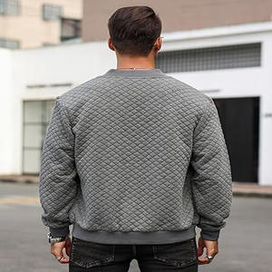 เสื้อแจ็กเก็ตผ้าพิษของผู้ชายเสื้อแจ็กเก็ตแขนเสื้อขนสัตว์สีดำและสีเทา - Product Image 3