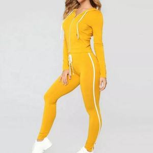 Vêtements de sport unisexe 100% coton pull couleur unie survêtement ample et ensemble de pantalons de survêtement vêtements de sport femmes ensemble de survêtement - Product Image 6