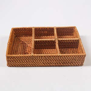 Organisateur de tiroir à couverts en rotin tissé à la main naturel écologique plateaux pour ustensiles de cuisine plateau de rangement décor à la maison - Product Image 6