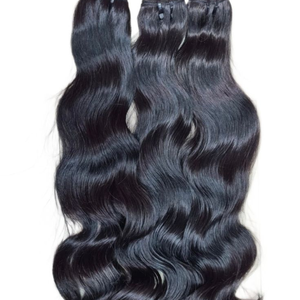 Extensions de cheveux humains indiens vierges en gros, lots de cheveux naturels bruts à prix abordable, cheveux Remy à ondulation naturelle, double trame machine - Product Image 5