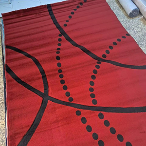 Alfombra Rectangular Moderna Adiva de Polipropileno Tallado, Resistente a las Manchas, Pelo Medio, para Sala de Estar, Fabricada a Máquina, con Respaldo de Yute - Product Image 1