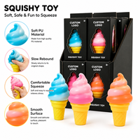 Juguete Sensorial Antiestrés Personalizado con Aroma a Cono de Helado, Juguete Blandito Elástico de Ascenso Lento con Caja Expositora para Mostrador
