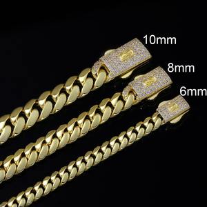 Collier chaîne cubaine en moissanite pour homme, style hip-hop, doré, maillons épais, de luxe, audacieux, brillant et de qualité supérieure - Product Image 2