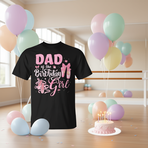 Maglietta di Compleanno Ballerina per Papà della Ballerina, Design Ispirato alla Danza Classica, Abbigliamento Promozionale - Product Image 3