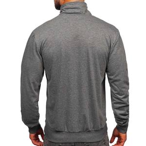 Vente en gros Pull gris réversible Veste coupe-vent à fermeture éclair pour hommes Large 100% coton Techniques brodées en relief Hiver - Product Image 3