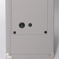 Boîtier remontoir automatique pour montre à 1 emplacement, en cuir PU gris, avec fenêtre en verre, moteur silencieux, personnalisable avec logo, fait main