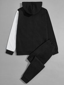 Ensemble de survêtement unisexe décontracté, pantalon de jogging de gymnastique solide, sweat à capuche, entraînement athlétique, fitness, course à pied, tenue de sport - Product Image 2