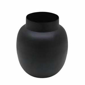 Florero Redondo Moderno de Aluminio con Recubrimiento de Polvo Negro para Decoración del Hogar, Bodas y Decoración de Mesa Navideña - Product Image 1