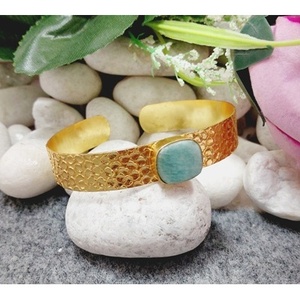 Pulseras de Amazonita con Baño de Oro en Latón, Accesorio de Moda - Product Image 4