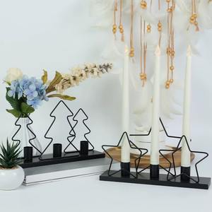 Portavelas Negro en Forma de Árbol de Navidad para Decoración de Mesa, Centro de Mesa para el Hogar y Exhibición Festiva Navideña o para Regalo - Product Image 6