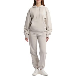 Survêtement décontracté pour femme à capuche d'hiver, mélange de coton, protection contre le vent, respirant, léger, doux, élégant, logo personnalisé - Product Image 1