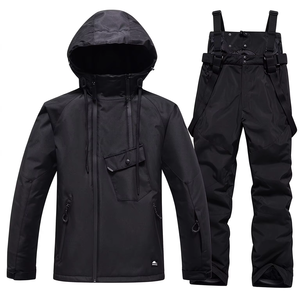 Conjunto de Chaqueta y Pantalones de Esquí Impermeables Negros, Ropa de Invierno a Prueba de Viento para Actividades al Aire Libre, Ropa para Después del Esquí - Product Image 2