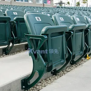 Assento de arquibancada em camadas para eventos ao ar livre, assento de HDPE com ponta automática para estádio, montado na parede, com costas, cadeiras esportivas dobráveis temporárias, avant