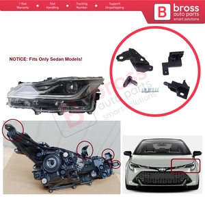 Juego de pestañas de soporte de reparación de montaje de soporte de faro del lado izquierdo para Corolla MK12 E21 2019-On Sedan 81150-02T51 - Product Image 5