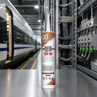 Mastic silicone ignifuge SR-18 à faible émission de fumée, classe B, pour panneaux de bus, trains, chemins de câbles et colle coupe-feu