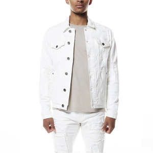 ชุดเสื้อแจ็กเก็ตและกางเกงของผู้ชายชุดเสื้อแจ็กเก็ตและกางเกงยีนส์มีกระดุมสไตล์แฟชั่น - Product Image 2