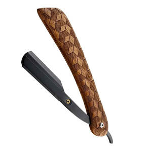 Maquinilla de afeitar recta de peluquero de acero inoxidable y sándalo de etiqueta privada maquinilla de afeitar recta - Product Image 2