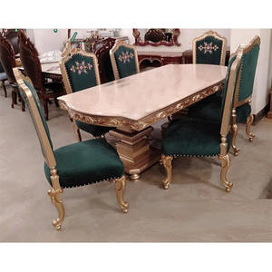 Modern Hand Crafted Sleek Design Dining <b>Set</b> Italian High Gloss Finish Dining Table <b>Set</b> <b>6</b> Seater Teak Wood Dining Table <b>Chairs</b> - Product Image 1