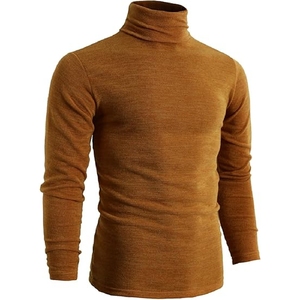 Pull en tricot anti-rides pour hommes, coupe ajustée, anti-rétrécissement, respirant, col rond en polyester avec logo sur le devant - Product Image 6