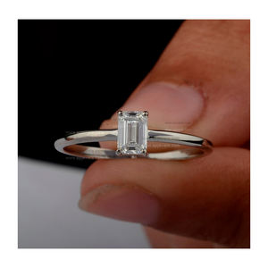 Bijoux pour femmes Bagues en diamant plaqué argent 18 carats Bagues de fiançailles pour femmes productibles en 10K / 14K - Product Image 4