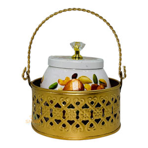 Hierro Impreso Pichwai Diseño Frasco de fruta seca Festivo Cocina Almacenamiento Contenedor de alimentos para regalar - Product Image 1