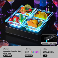 Plateau de présentation de fruits lumineux doré avec logo personnalisé pour les soirées en club