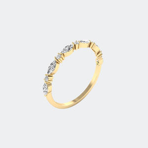 Bague minimaliste en forme de marquise et de rondes, sertie de diamants, bijoux délicats, élégants, à porter au quotidien, cadeau pour femme - Product Image 3