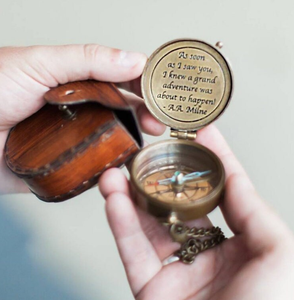 Custom Engraved Nautical Compass, Leather <b>Pouch</b> Included, Groomsmen Gift Idea, Wedding Favors, Corporate Events <b>Man</b> - Product Image 2