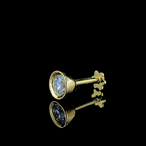 Piercing de Nariz Clásico con Diamante Natural de 0.10 Ct, Oro Amarillo de 18Kt, EF VVS, Certificado IGI, Corte Brillante, Joyería Fina - Regalo Perfecto - Product Image 2