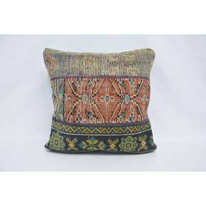 24x24นิ้วหมอนผ้าวูลถักโบฮีเมียนหลากสีลายดอกไม้วินเทจไม่ลื่นเป็นมิตรกับสิ่งแวดล้อมถอดออกได้ - Product Image 1