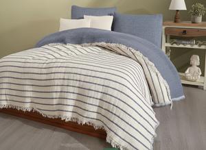 Cubrecama de Muselina Premium de 8 Capas con Rayas, Manta de Verano Refrescante - 100% Algodón Natural, 300 Hilos, Ecológico - Product Image 2