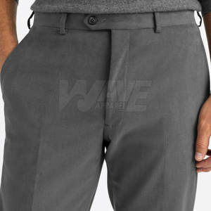 Vente en gros de pantalons habillés en molleton de coton avec logo personnalisé décontracté motif droit léger conception de toile mi service OEM disponible - Product Image 5