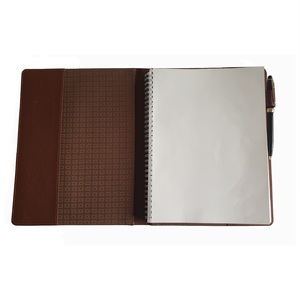 Couverture d'agenda en cuir véritable de qualité supérieure de taille A4 Couverture d'agenda personnalisable de couleur marron - Product Image 1