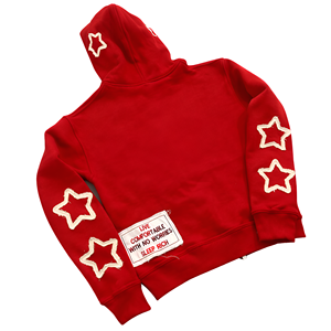 Custom Men's Hoodie Distressed Patches Heavyweight 100% Cotton Winter High Quality Hoodies - Product Image 5