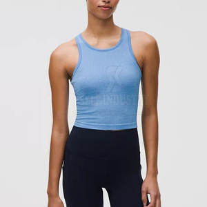 Best Selling Women's Yoga <b>Crop</b> <b>Top</b> Unique Style Comfortable Lightweight Seamless Design with Front Logo Breathable Feature - Product Image 4