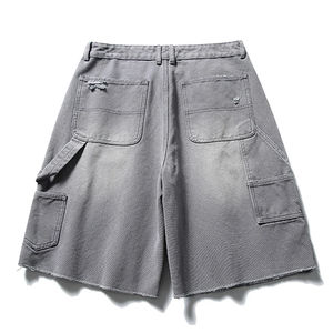 Pantalones cortos de mezclilla para hombre, venta al por mayor, pantalones cortos de cintura alta, pantalones cortos de mezclilla holgados Unisex para hombre, pantalones cortos de mezclilla personalizados para exteriores con diferentes diseños - Product Image 4
