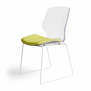 Modern Transparent <b>Dining</b> <b>Chair</b> with Mesh Fabric Upholstery & Backrest for Home <b>Dining</b> & Living Rooms - Product Image 1