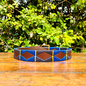 เข็มขัดหนังโปโลของผู้ชายทำด้วยมือด้วยด้ายสังเคราะห์รีไซเคิลและหัวเข็มขัดทองเหลืองสไตล์ลำลองดีไซน์ไม่เหมือนใคร - Product Image 4