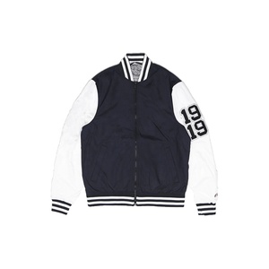 Wholesale Custom Satin Varsity Jacket for Men High Quality <b>Stand</b> Collar Winter Bomber Jacket - Product Image 1