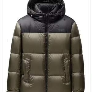 Manteau bouffant d'hiver avec logo personnalisé pour hommes veste d'automne-hiver formelle fermeture à glissière manteau en tissu de toile imperméable vêtements chauds - Product Image 2